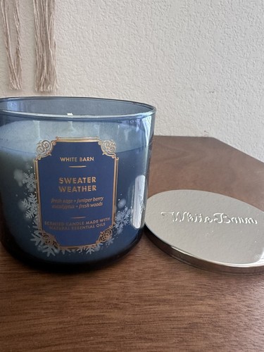 B&BW Candle. Sweater Weather Scent. Fresh Sage, Juniper Berry, Eucalyptus, Woods - Picture 2 of 2