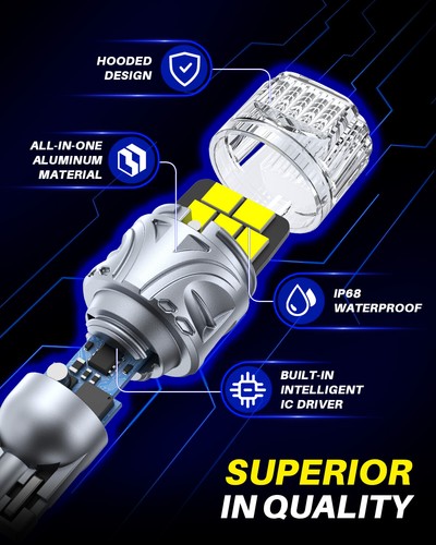 AUTOONE LED Reverse Backup Light Bulbs T15 912 921 Extremely Bright White 6500K - Picture 5 of 9