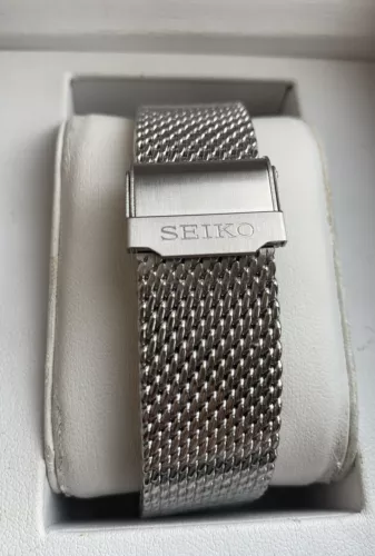 Seiko 18mm Edelstahl Mesh Double Safe Lock Armband / Armband SCHNÄPPCHEN!!! - Bild 2 von 12
