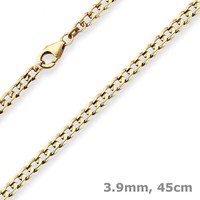 3,9Mm Panzerkette Weit Goldkette Collier Halskette Aus 585 Gold Gelbgold 45Cm