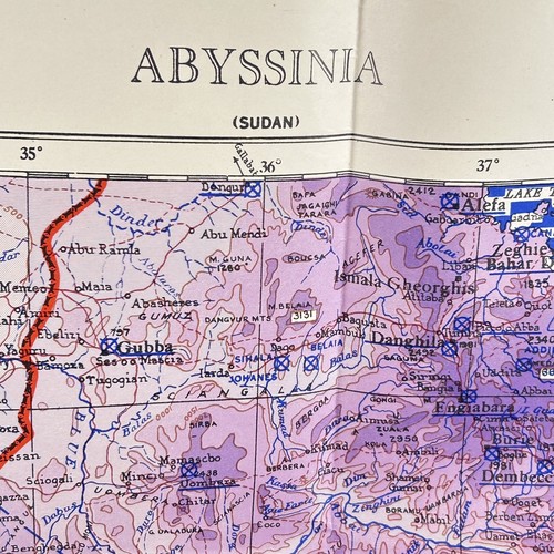 WW2 Map Abyssinia Ethiopia North Africa 1948 Army / Air RAF War Office Map - 第 1/18 張圖片