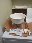Corningware French White 10 Piece Fondue Set Host Party Stoneware Gift 