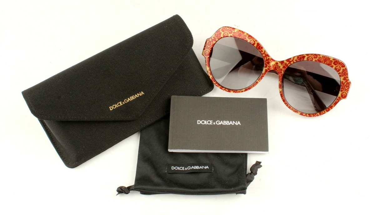 Dolce & Gabbana Black Sunglasses with Red and Gold Details DOLCE & GABBANA D&G Red & Gold Lace Sunglasses DG 4320 | eBay main image 3