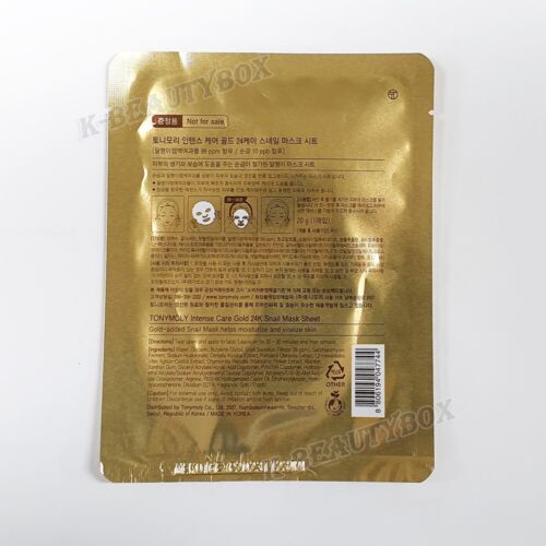 TONYMOLY Intensive Care Gold 24K Snail Masks 6pcs Korean Cosmetics K-Beauty NEW - Picture 3 of 8