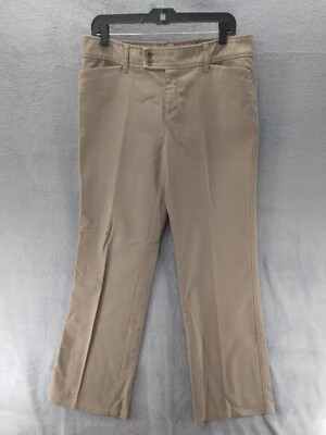 Eddie Bauer Vashon Fit Pants Women Sz 10 Beige Straight Leg Pockets Career  | eBay