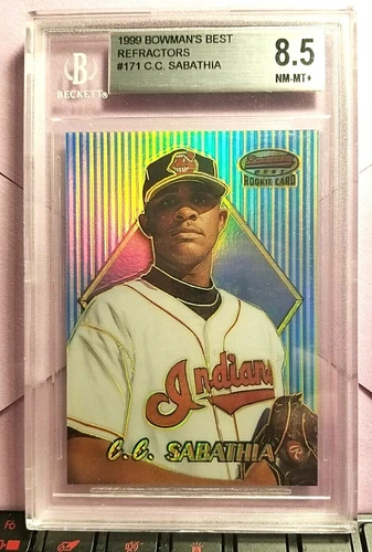 1999 BOWMAN'S BEST REFRACTOR #171 C C SEBATHIA BGS NM MT+ 8.5 FURURE HOFER #/400
