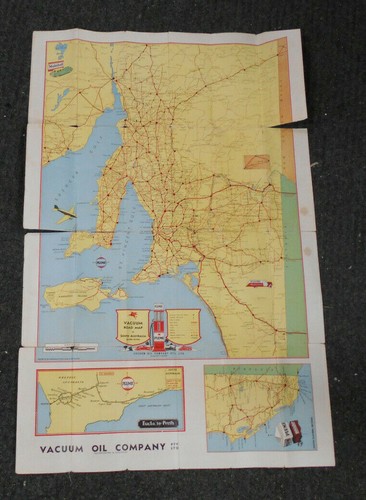 #D450. EARLY SOUTH AUSTRALIA ROAD MAP - PLUME / VACUUM OIL COMPANY, FOLD TEARS - Picture 2 of 3