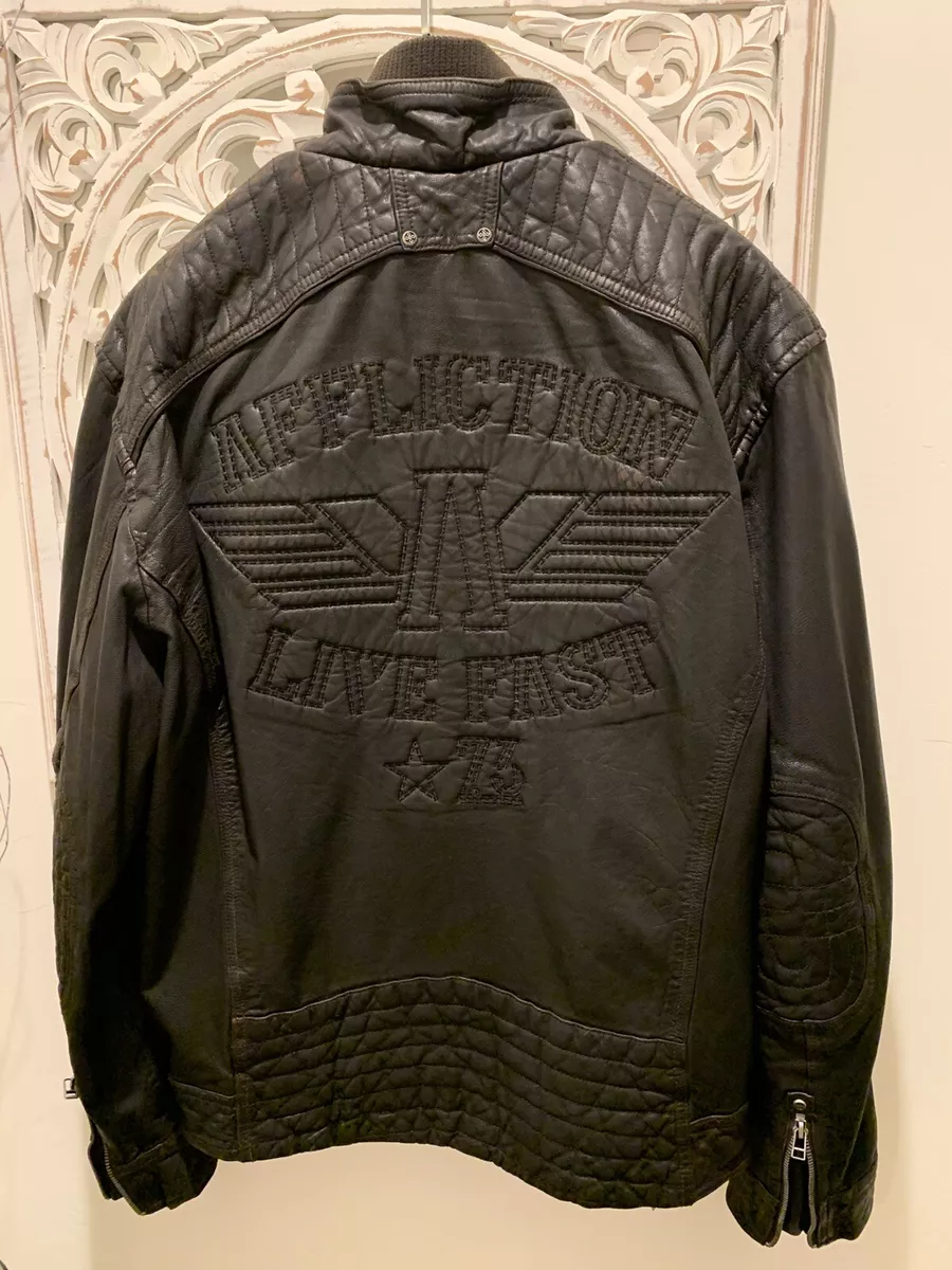 Affliction black premium limited edition leather jacket sale