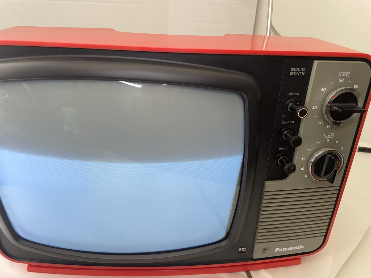 1970s Vintage Panasonic TR-622 Black-and-White TV Television RED