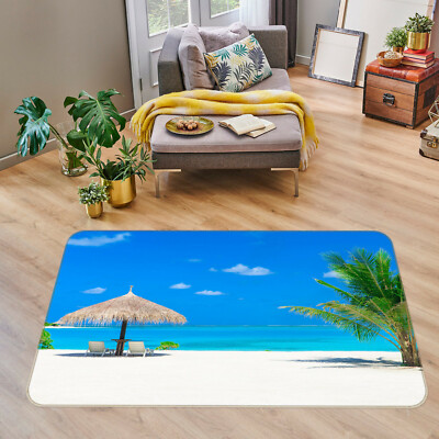 3D Beach Umbrella ZHUA2313 Game Non Slip Rug Mat Photo Carpet Zoe