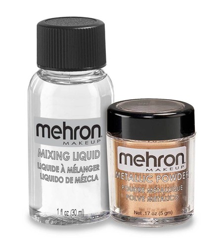 MEHRON METALLIC POWDER WITH MIXING LIQUID STAGE MAKEUP FACE BODY METALLIC PAINT  - Picture 8 of 10
