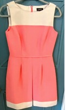 Vintage Style Dress Tahari Peach And Cream Sleeveless 4 Professional