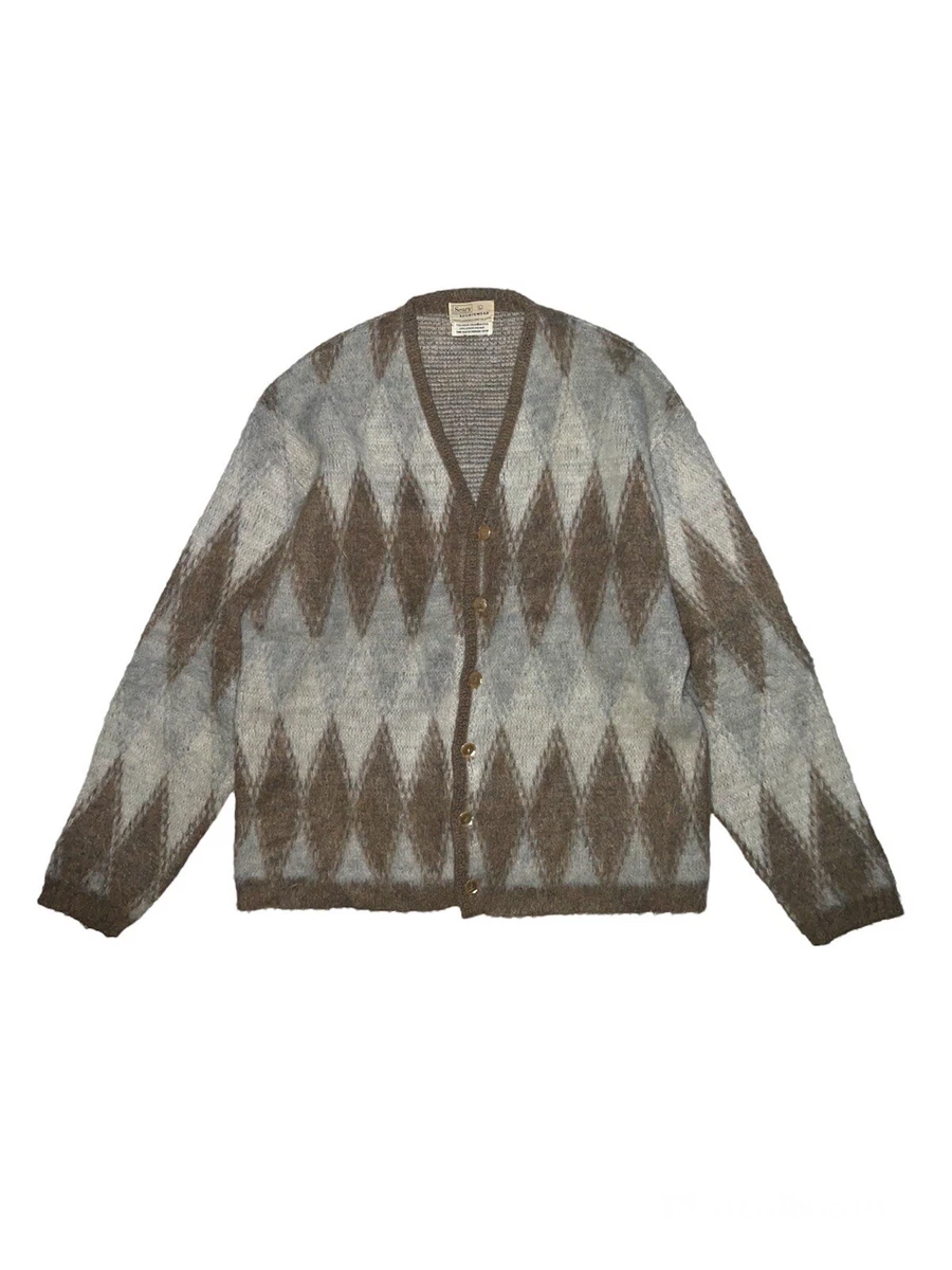 vintage mohair cardigan アーガイル-