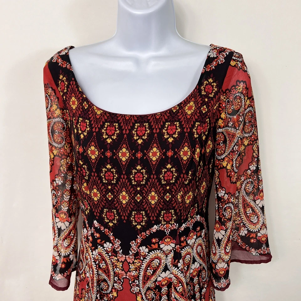 Vestido Charlotte Russe para mujer XS por encima de la rodilla mini manga 3/4 cachemira de gasa Foto 2 de 4