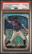 2023 Bowman Chrome Prospects SHIMMER #235 DYAN JORGE Colorado Rockies PSA 9 MINT