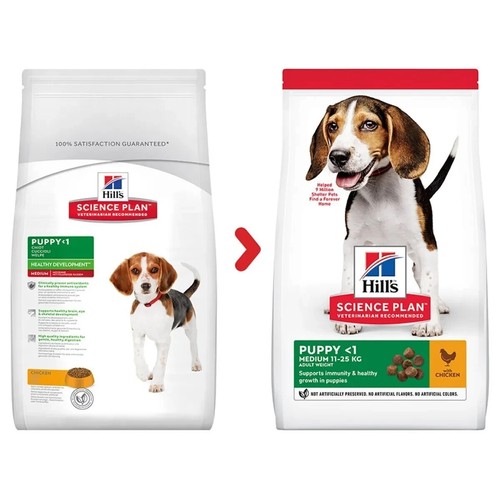 Hills Science Plan Puppy 1 Medium Breed Dry Dog Food (Chicken) All Sizes Packs - Picture 3 of 6