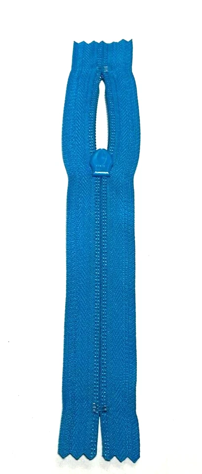 New YKK Nylon Coil Zippers Color Blue 028 *** Pack Of 100  Length 8.0 inch - Image 3 of 4