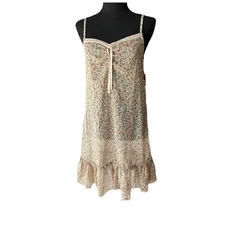 MICHEL KLEIN Y2K Slip Chemise Camisole Cottagecore Boho Beige Women’s 38 (M)