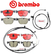 Front Brake Pads & Rear Brake Pad Set OEM Brembo Ceramic + Sensor for BMW X5 X6