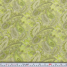 Ginger Bliss by Amy Butler for Free Spirit Green Paisley Cotton by the HALF YARD
