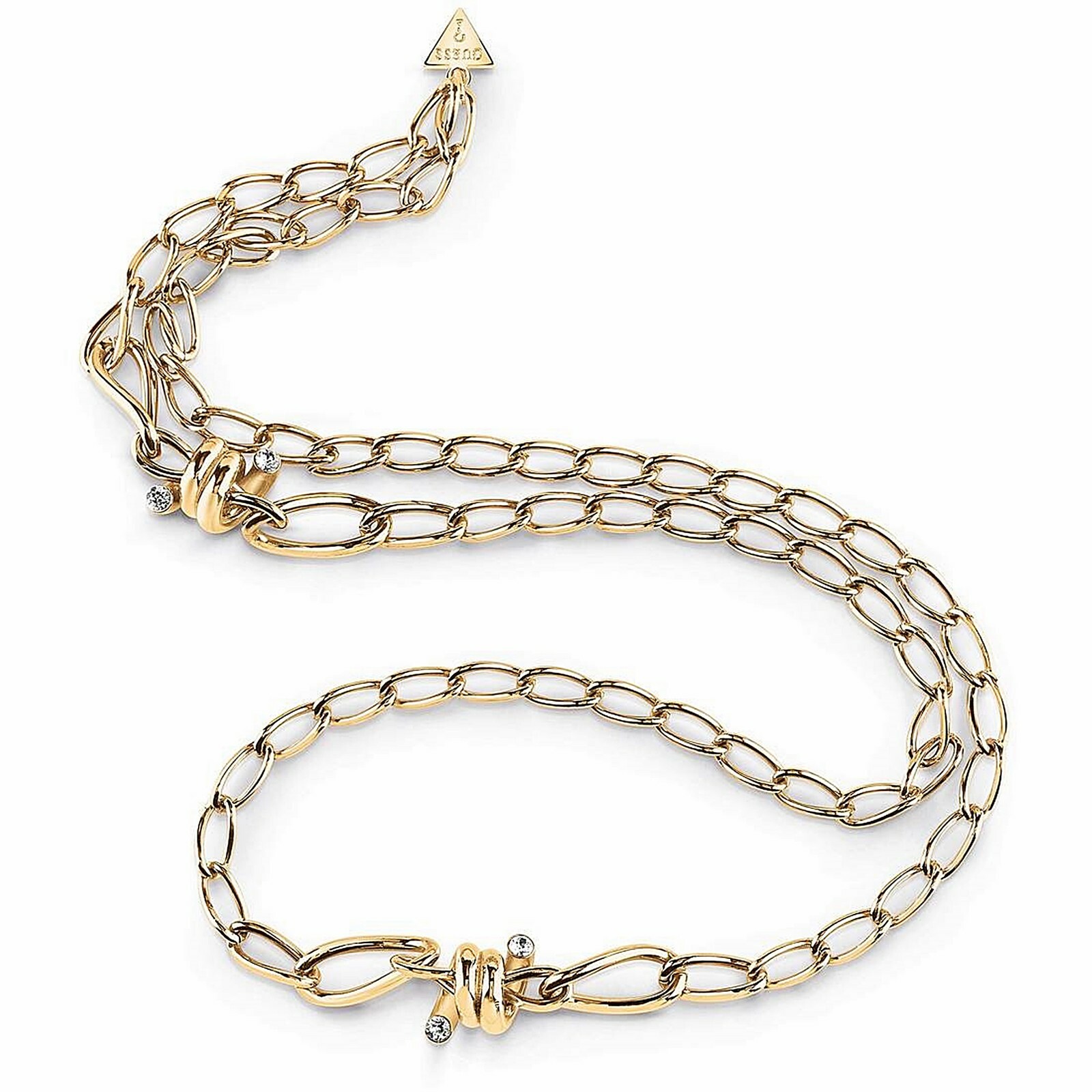 GUESS UBN29028 Cadena Collar de Mujer IP Dorado Cristal Nuevo