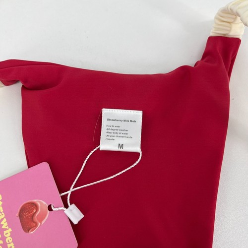 Set bikini fragola latte mob top e fondo donna M rosso nuovo con etichetta piscina spiaggia - Foto 5 di 13