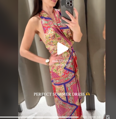ZARA New Patchwork Print Halter Midi Dress SS24 Purple Satin