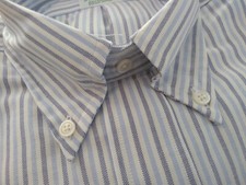 NWOT Brooks Brothers Blue University Stripe Button Down 14.5-31 Milano MSRP 140