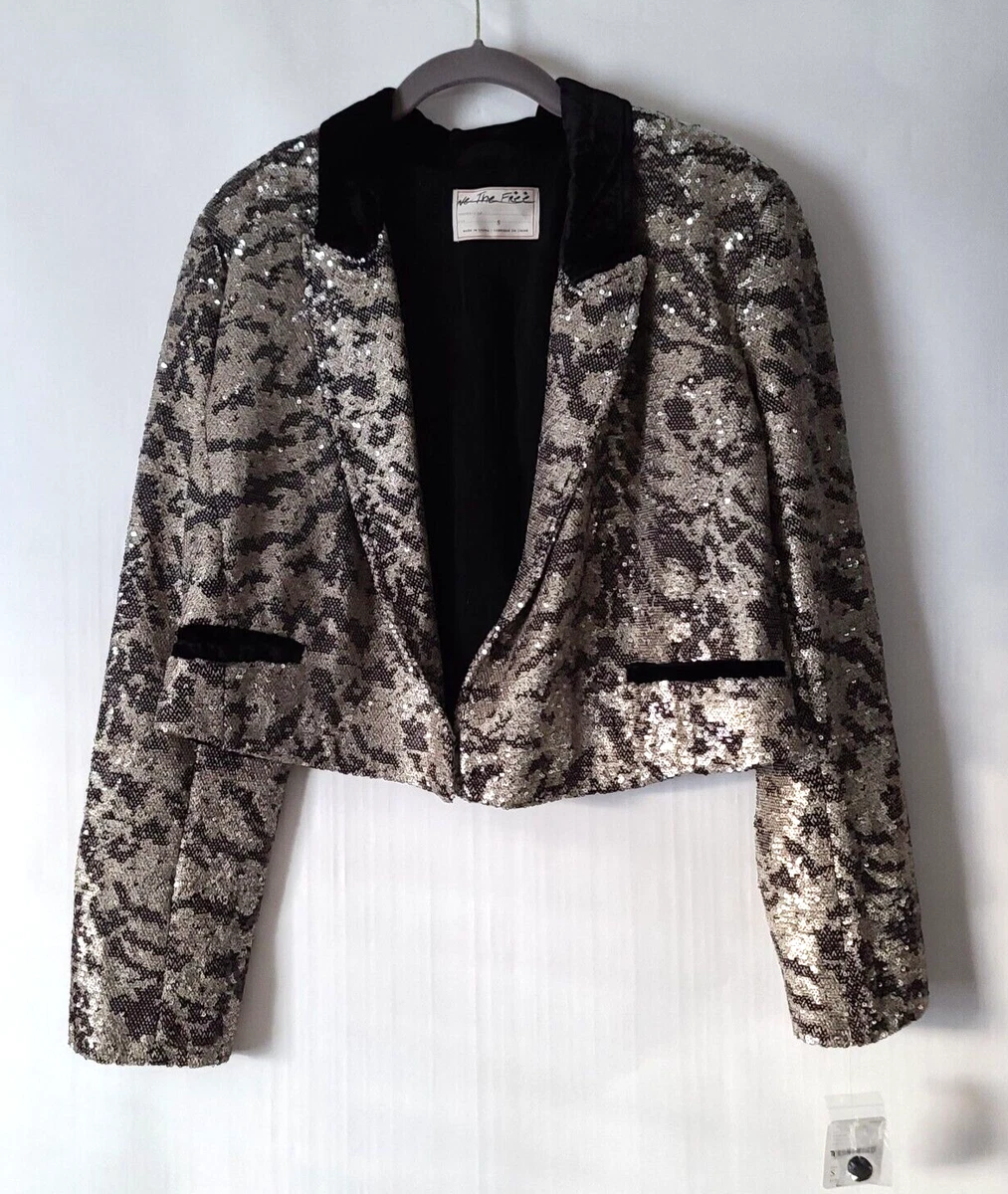 Sequin outlet cropped blazer