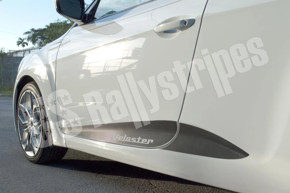 3D carbon fiber side guard pre-cut decal set fits Hyundai Veloster 2011-2018 Foto 3 de 4