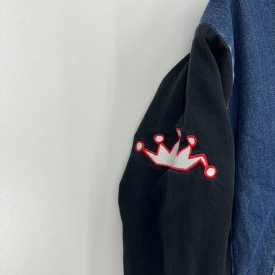 Stussy World Tribe Denim Varsity Jacket Women's Size XS Blue