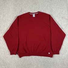 Vintage Russell Athletic Blank Crewneck Sweater XXL Red Cotton Polyester