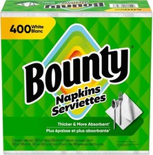 Bounty Paper Napkins, White, 400 Count Free Shipping USA