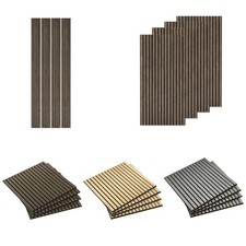 HOMCOM 4 Pack Acoustic Wall Panels, Wood Wall Panels