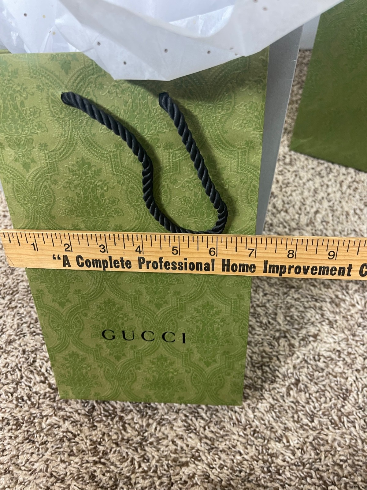 Authentic Empty Gucci Green Brocade Red Silver 8 Total Shopping Gift Tote Bags thumbnail 15