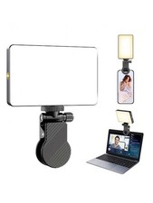 Black Clip-On LED Selfie Light For Phone Laptop Zoom Meeting Vlog