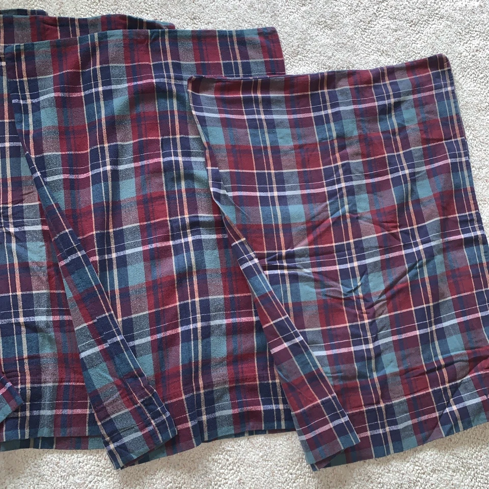 Juego 4 Fundas de Almohada Franela Cuadros Vintage Algodón Estándar JCPenney Foto 3 de 4