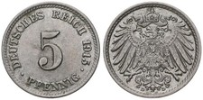 Germany - 5 Pfennig German Empire - 1875-1916 Various Years