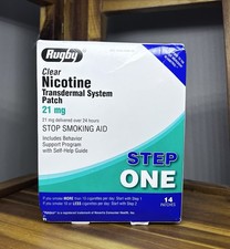 Rugby Clear Nicotine Patches - 21mg Transdermal System Patch-NEW SEALED