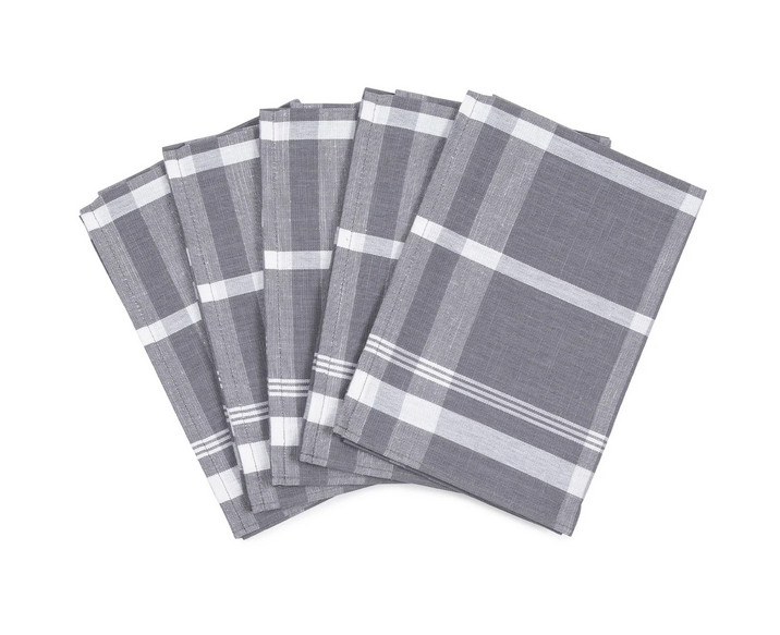 Geschirrtücher Set 5 Stück Küchentücher 50 x 70 cm Blockkaro Halbleinen Ross