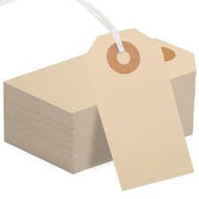 150PCS Blank Shipping Tag, 2 3/4 x 1 3/8 inches Manila Label Tags with String...