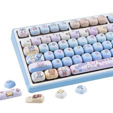 PBT Keycaps 136 Keys Cute Keycaps Dye-Sublimation Kawaii Blue Pink Keycap MOG...