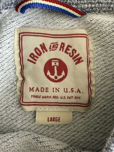 Iron And Resin Size L Sweater Adult Gray Crewneck Sweatshirt USA Mens Heavy - Picture 6 of 9