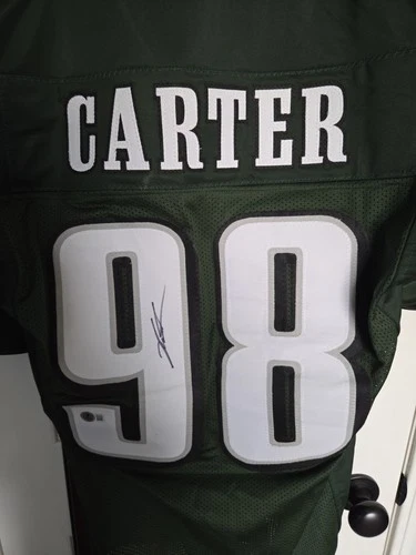 Jalen Carter Signed/Auto Green Nike On Field Football Jersey Eagles BAS