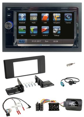 Blaupunkt Lenkrad USB Bluetooth TMC 2DIN Navigation für BMW X5 2000-2003 schwarz
