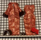 Vintage Barbie GOLDEN ELEGANCE 1963 Hat Purse Shoes Dress Coat Red Gold Brocade