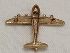 Rhinestone Gold Tone Airplane Pin — photo 4