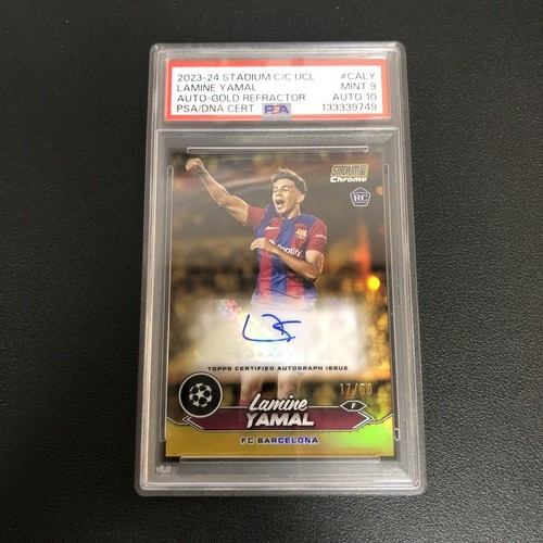 2023-24 Topps Stadium Club Chrome UEFA Auto Lamine Yamal RC Gold /50 PSA 9