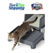 Washable Cat Litter Ramp for Litter Boxes - Keep Mess Contained Gray, 14x10 in