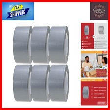 Strong Adhesive Silver Duct Tape, 6 Rolls 48mm x 45m - Perfect for All Tasks 0.14 per metre